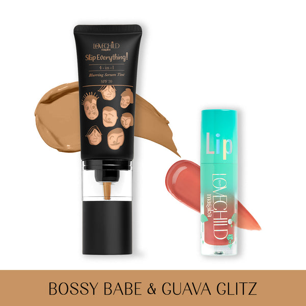 LoveChild Masaba Serum Tint & Lip Oil Combo- Bossy Babe + Guava Glitz
