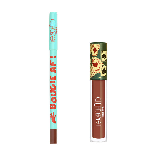 LoveChild Masaba Brownie Batter Liner & Liquid Lipstick Combo (Bougie AF & Hukum)
