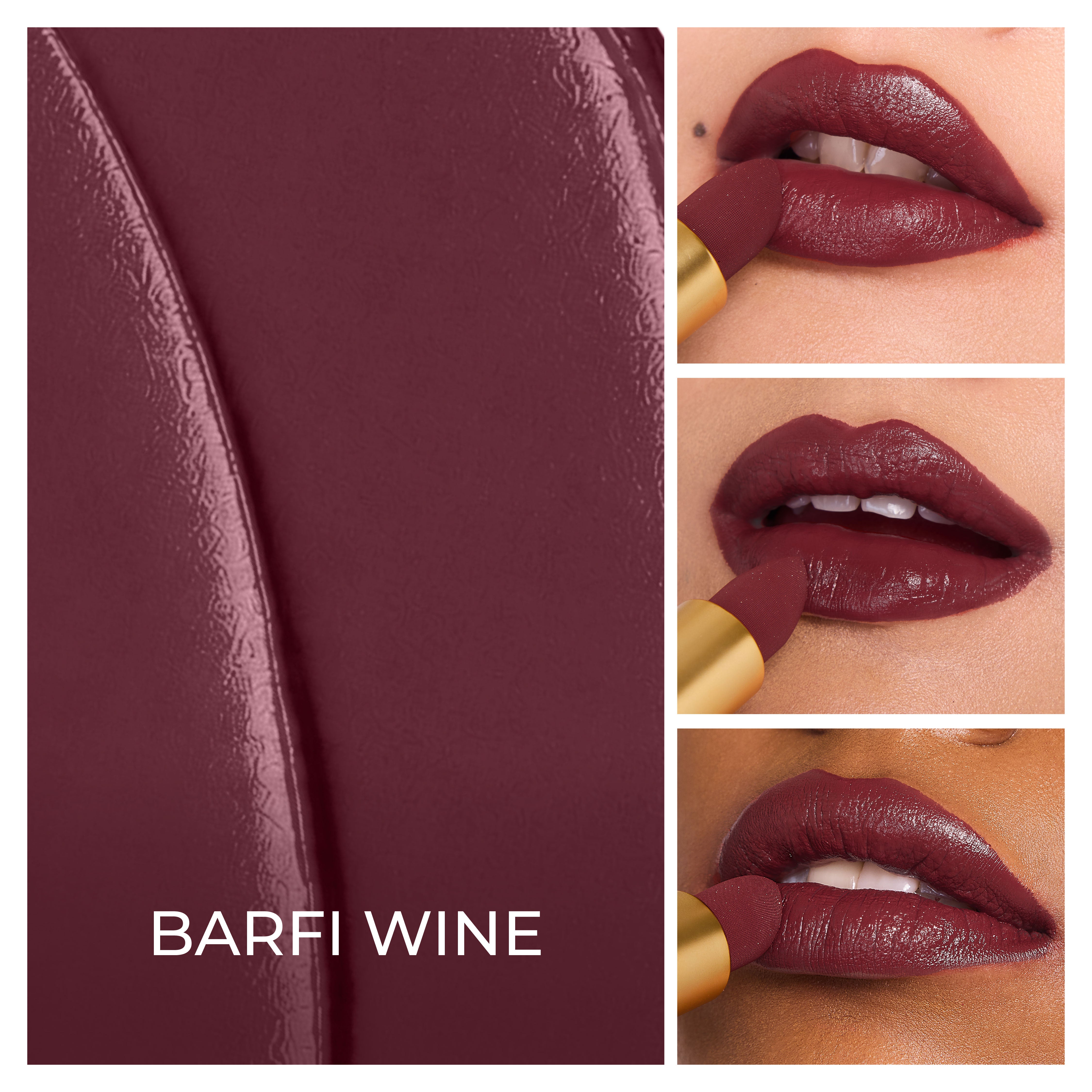 Batua Pocket Lipstick - Barfi Wine (Wine) Rich Satin Finish With In-built Mirror