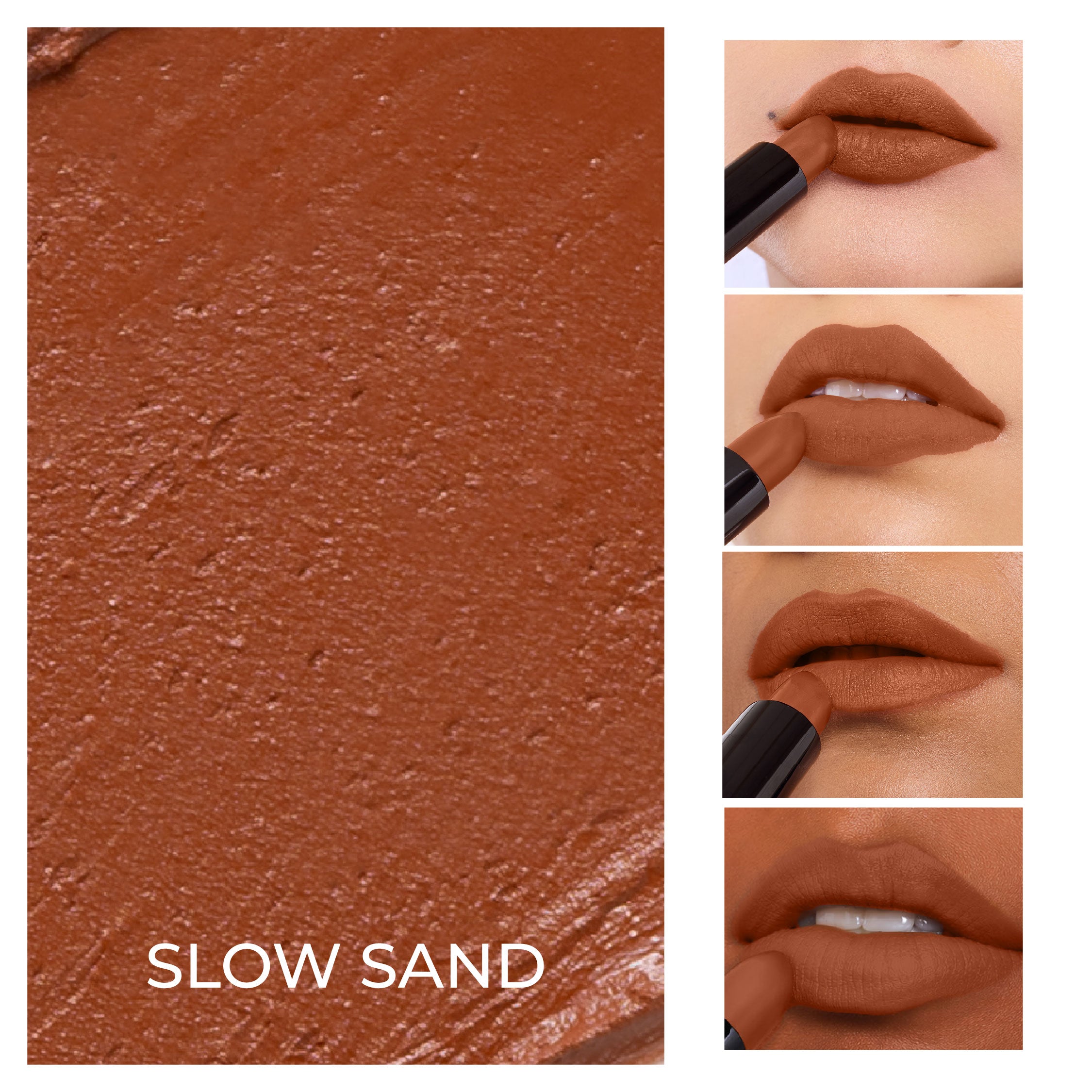 Bare Browns Ultra Matte Lipstick - Slow Sand (Caramel Brown Intense Color Pay-Off