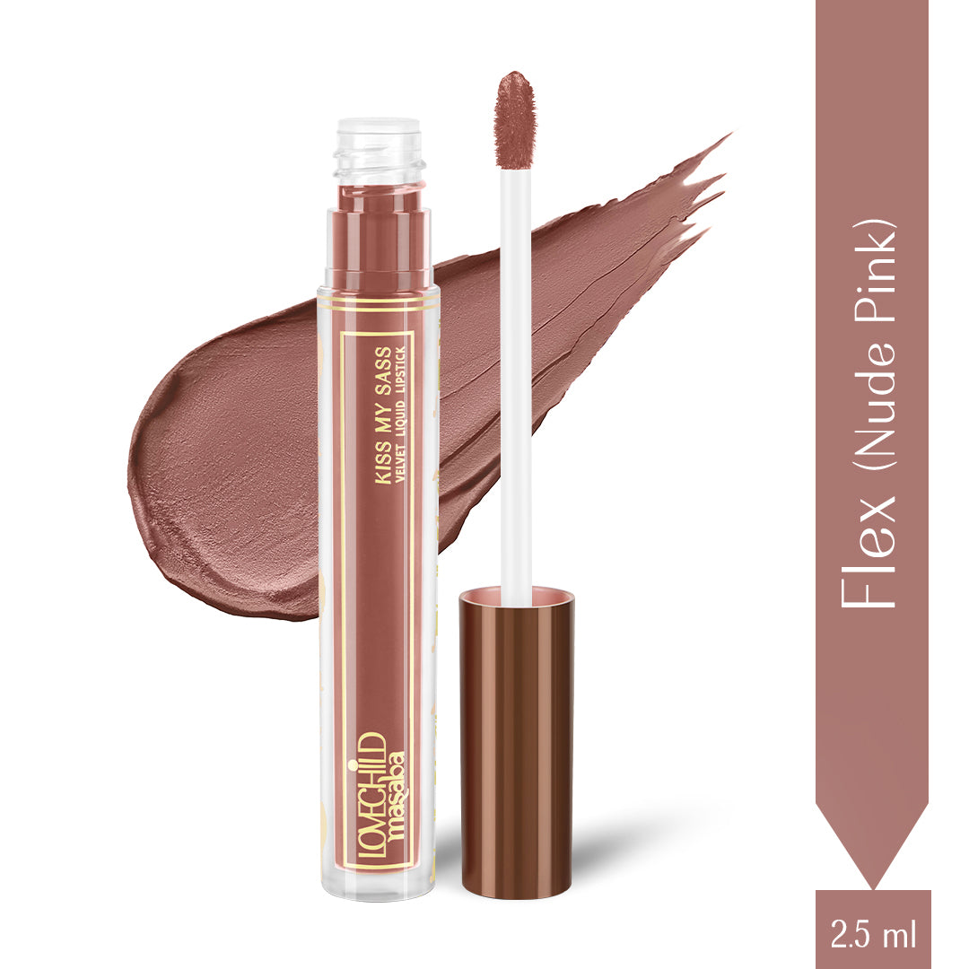 Flex - (Nude Pink) Kiss My Sass Velvet Matte Liquid Lipstick Transfer-Proof With Intense Color