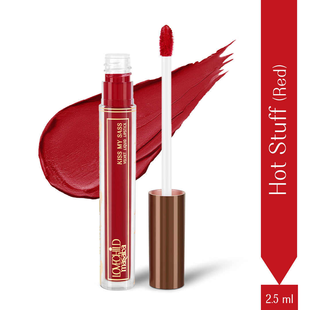 Hot Stuff - (Red) Kiss My Sass Velvet Matte Liquid Lipstick Transfer-Proof With Intense Color