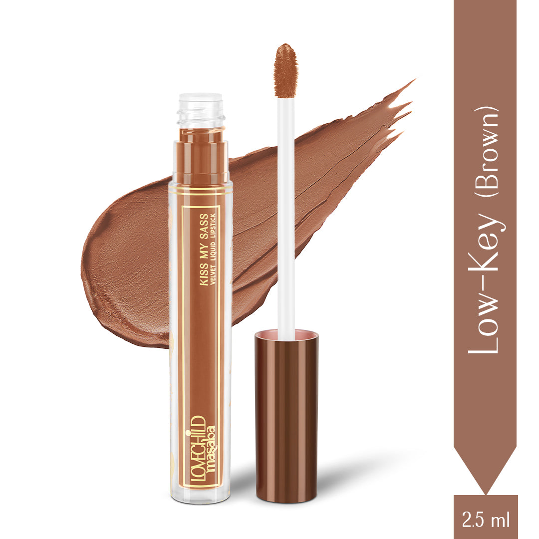 Low-Key - (Brown) Kiss My Sass Velvet Matte Liquid Lipstick Transfer-Proof With Intense Color