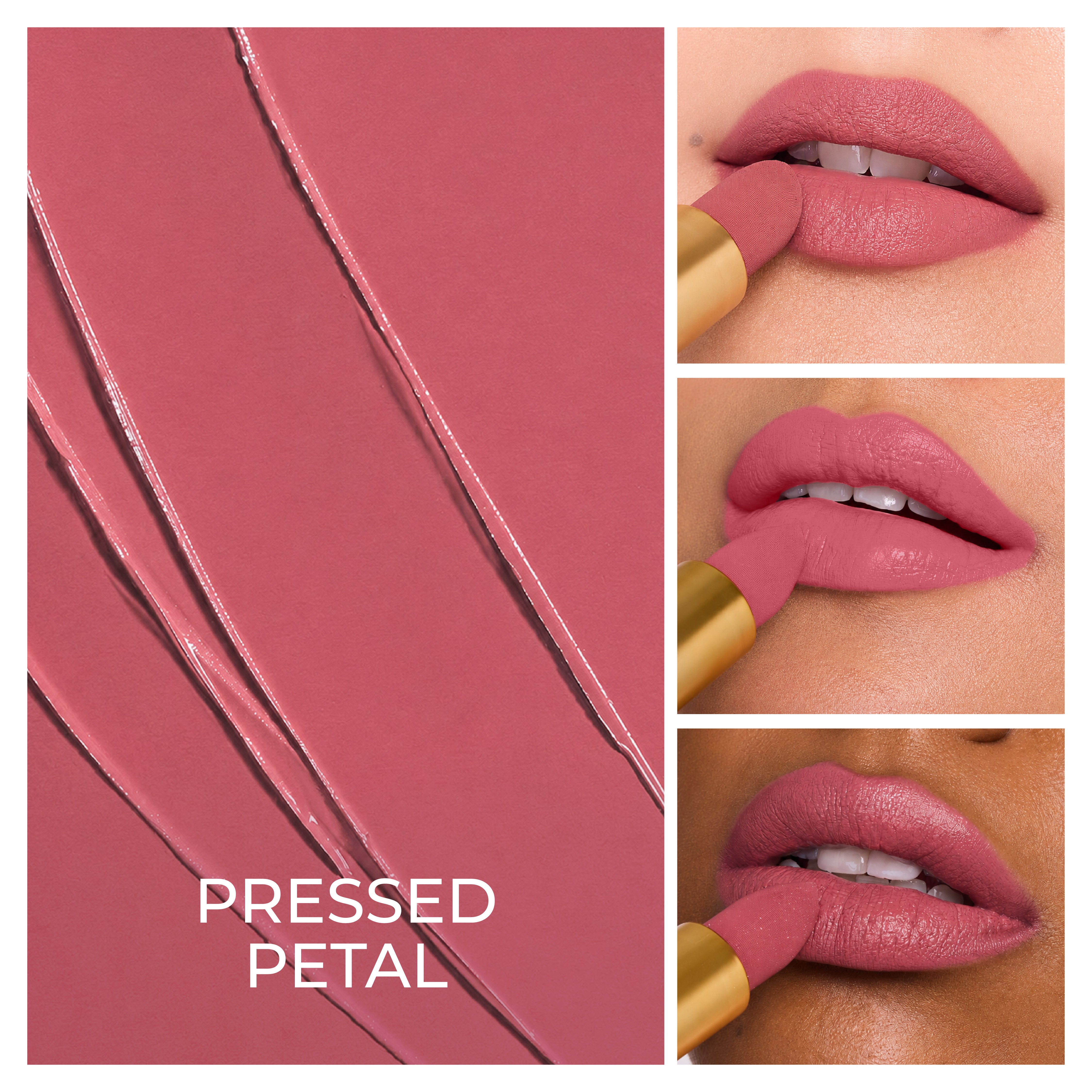 Batua Pocket Lipstick - Pressed Petal (Nude Pink) Rich Satin Finish With In-built Mirror