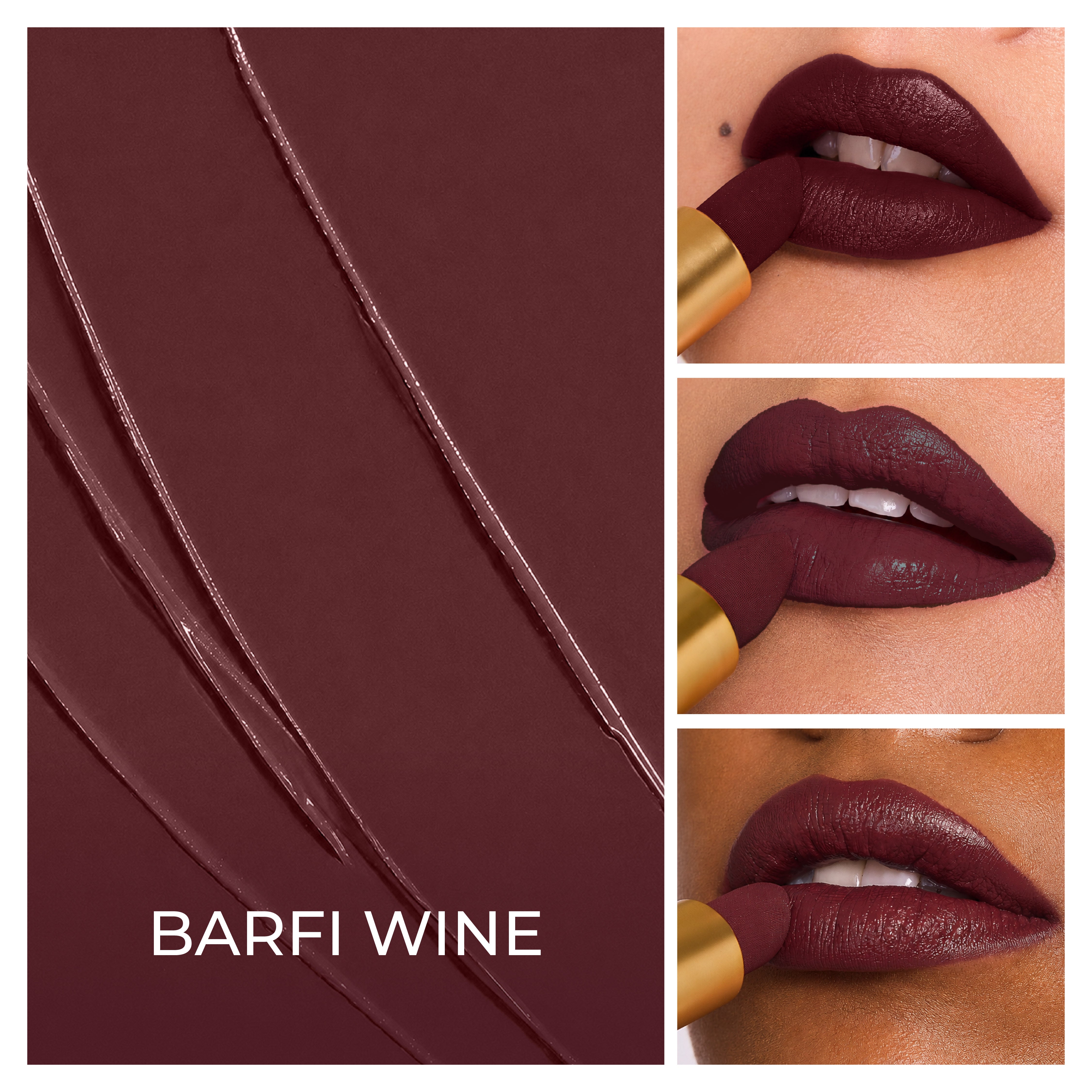 Batua Pocket Lipstick - Barfi Wine (Wine) Rich Satin Finish With In-built Mirror