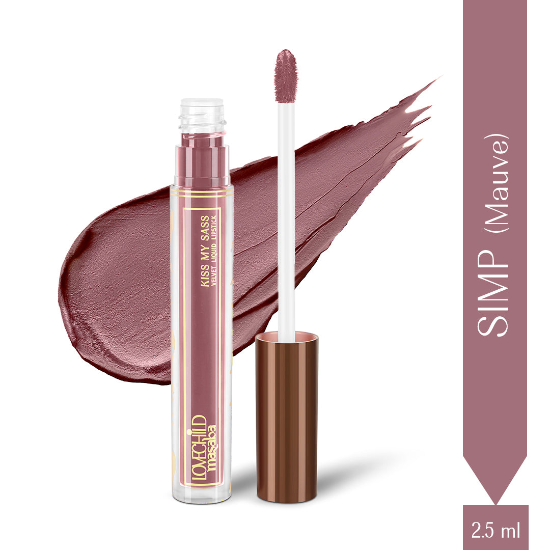 SIMP - (Mauve) Kiss My Sass Velvet Matte Liquid Lipstick Transfer-Proof With Intense Color
