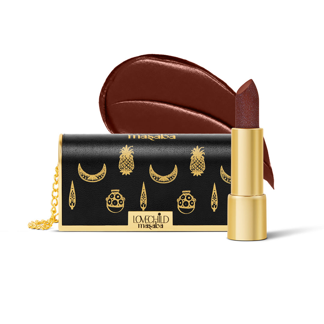 Batua Pocket Lipstick - Spicy Imli (Dark Brown) Rich Satin Finish With In-built Mirror