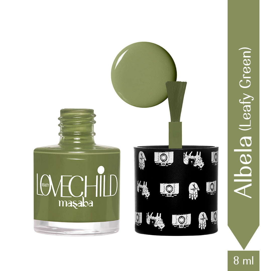 LoveChild Masaba -  Albela | Breathable Leafy Green Glossy Nail Paint, 8ml