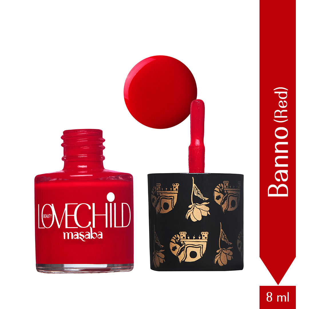 LoveChild Masaba - Banno | Red Shimmer Nail Paint, 8ml