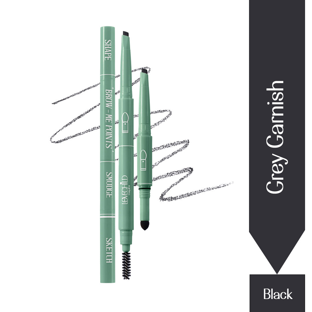 Greyish Garnish- Brow Me Points - Brow Pencil  (Black) Transfer & Smudge-proof