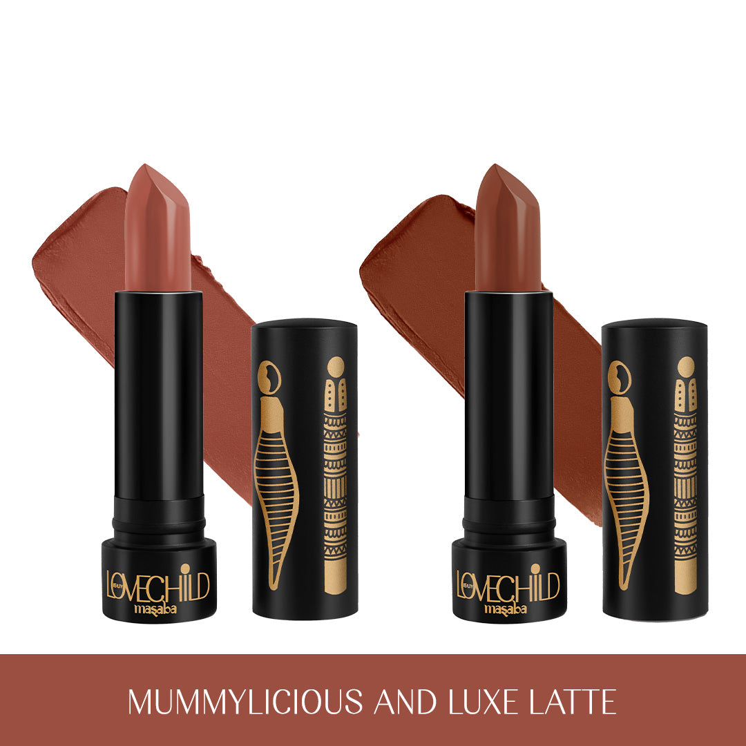 Bronzed Bliss- Ultra Matte Lipstick Combo (Mummylicious & Luxe Latte)