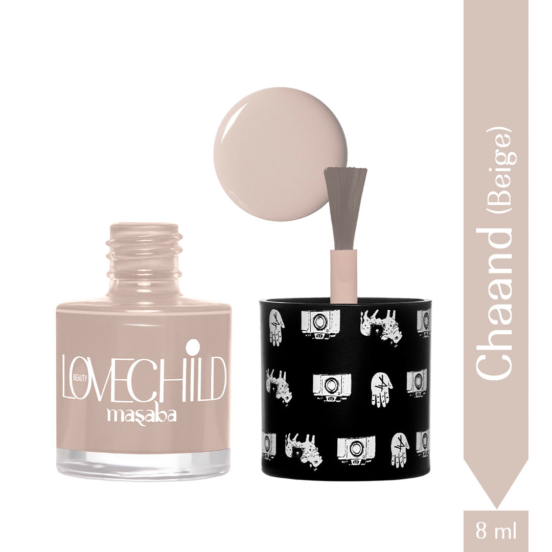 LoveChild Masaba -  Chaand | Breathable Beige Glossy Nail Paint, 8ml