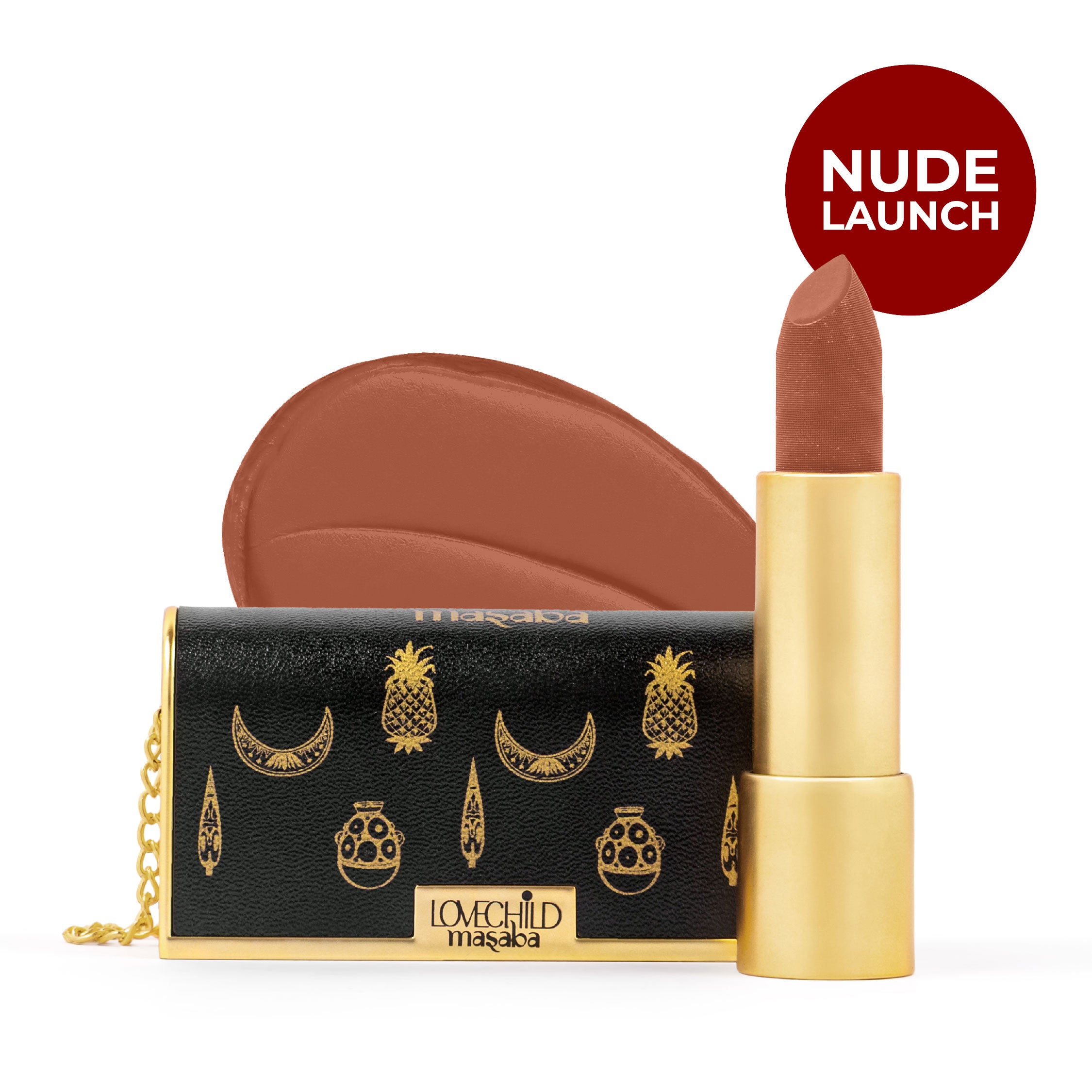 Batua Pocket Lipstick - Chai Khari (Nude Brown) Rich Satin Finish With In-built Mirror