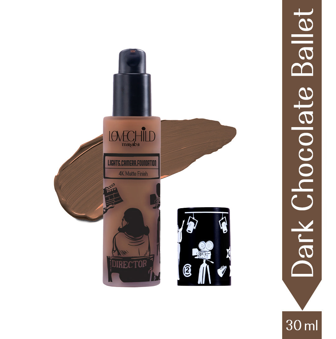 Dark Chocolate Ballet- Lights Camera Foundation  4K Matte Finish