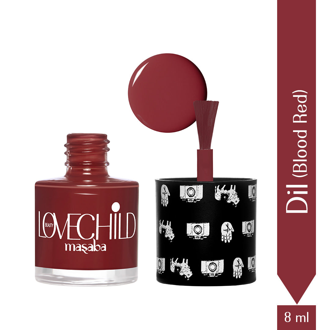 LoveChild Masaba -  Dil | Breathable Blood Red Glossy Nail Paint, 8ml