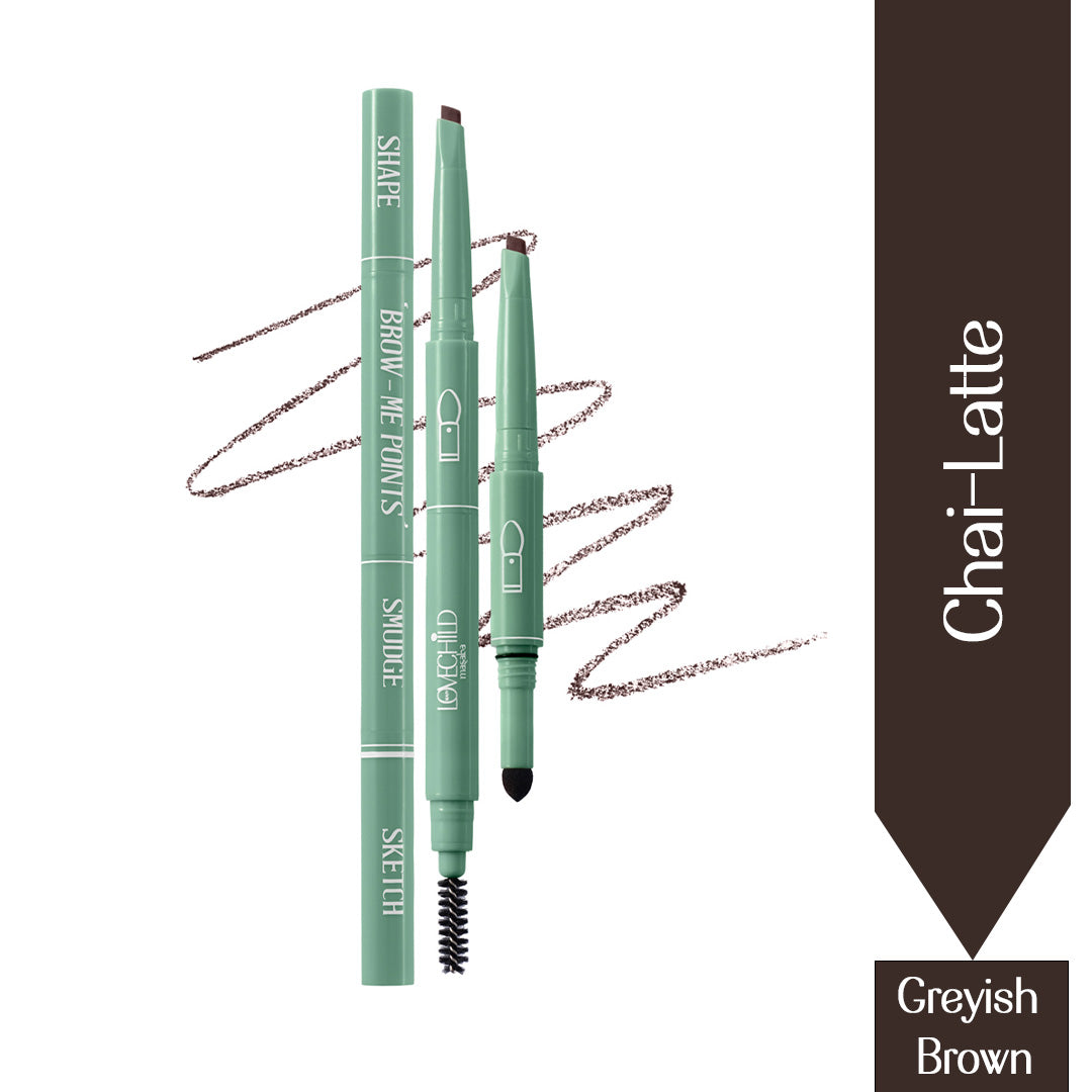 Chai-latte- Brow Me Points - Brow Pencil  (Greyish Brown) Transfer & Smudge-proof