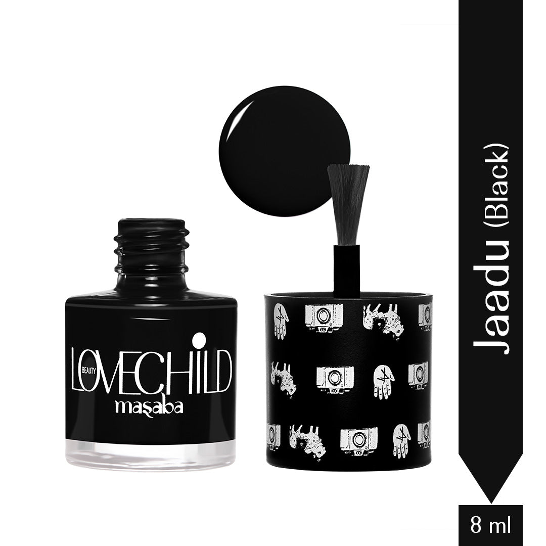 LoveChild Masaba -  Jaadu | Breathable Black Glossy Nail Paint, 8ml