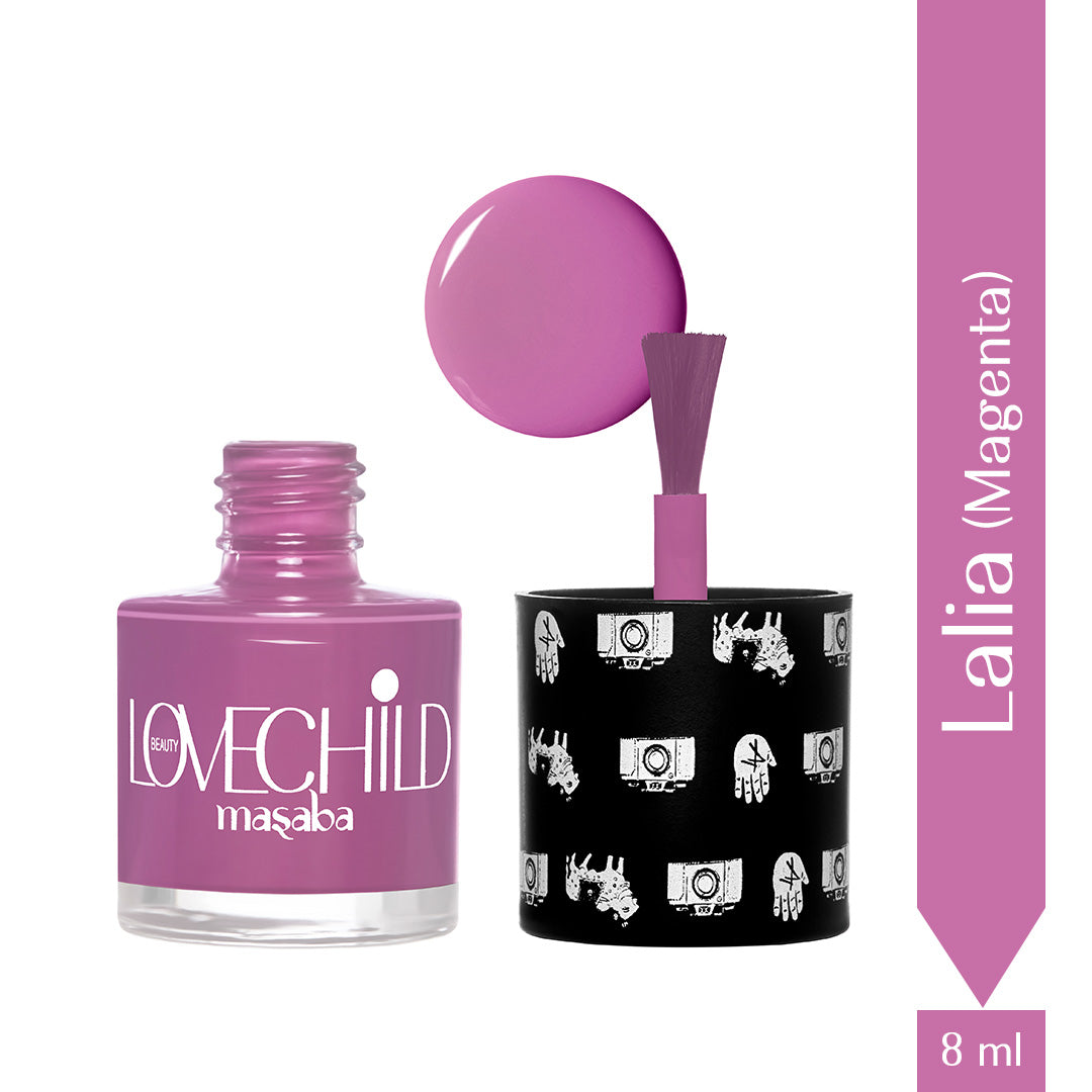 LoveChild Masaba -  Laila | Breathable Magenta Glossy Nail Paint, 8ml