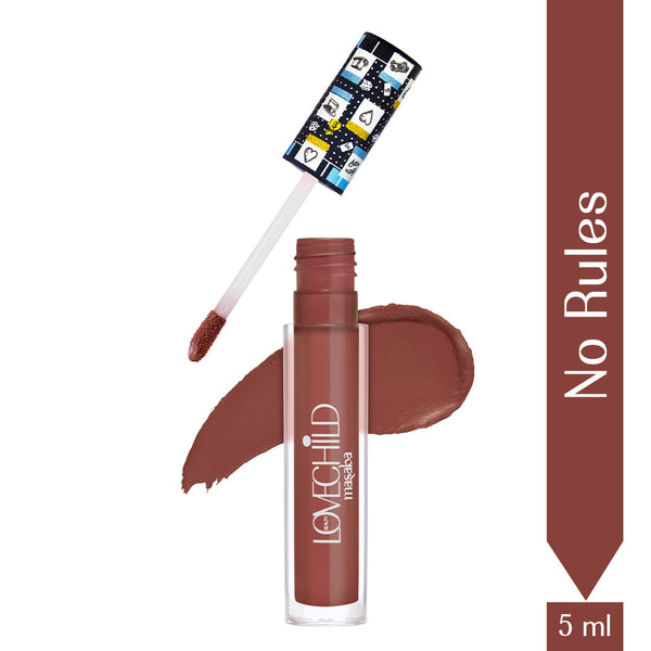 LoveChild Masaba - No Rules | Transfer-proof Choco Plum Liquid Lipstick, 5ml