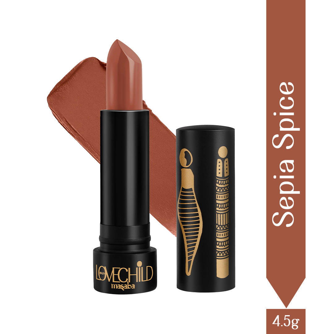 Sepia Spice - Bare Browns Ultra Matte Lipstick (Reddish Brown)- Intense color pay-off