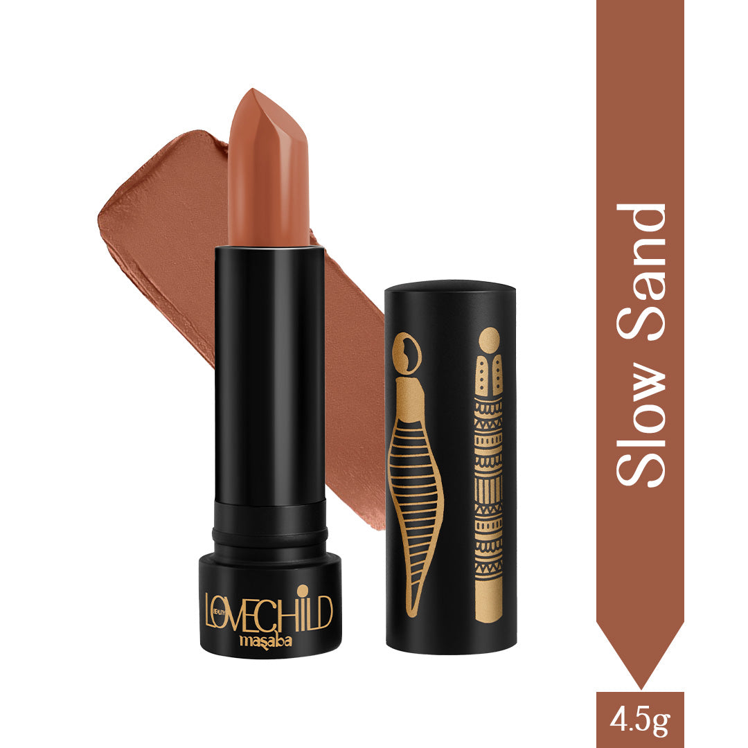 Slow Sand - Bare Browns Ultra Matte Lipstick (Caramel Brown)- Intense color pay-off