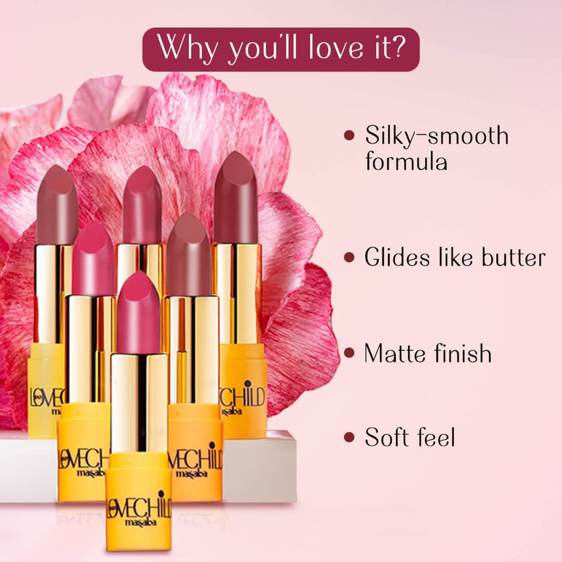 Lovechild Masaba - Rani Core Luxe Matte Lipstick Peri-Peri Pink