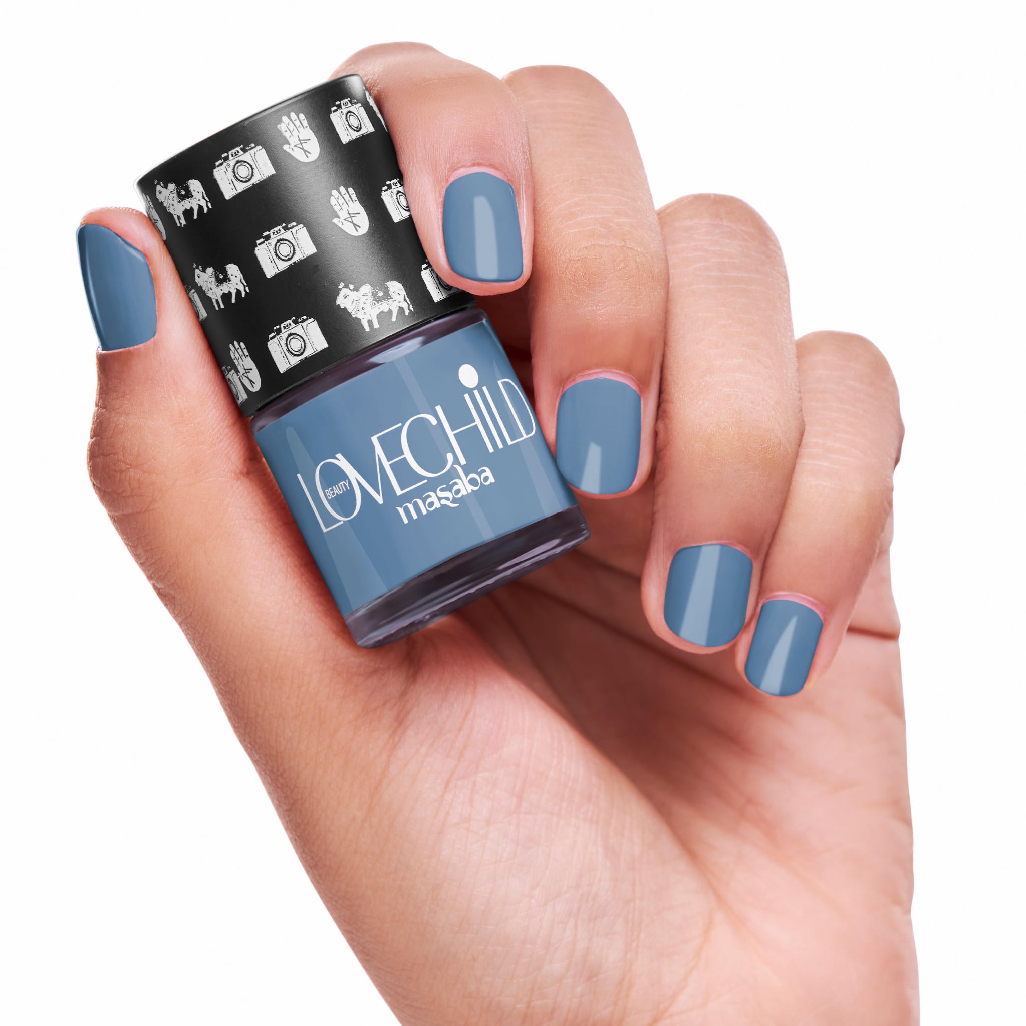 LoveChild Masaba -  Adaa | Breathable Slate Grey Glossy Nail Paint, 8ml