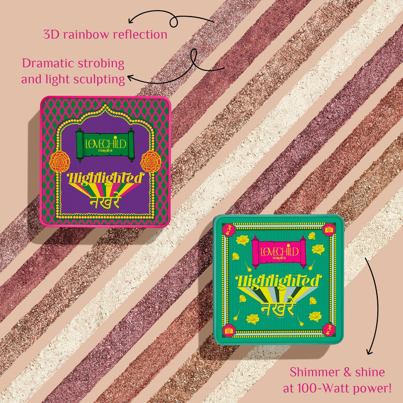 LoveChild Masaba - Chandni | Shimmery Face Highlighter Palettes, 11.2gm