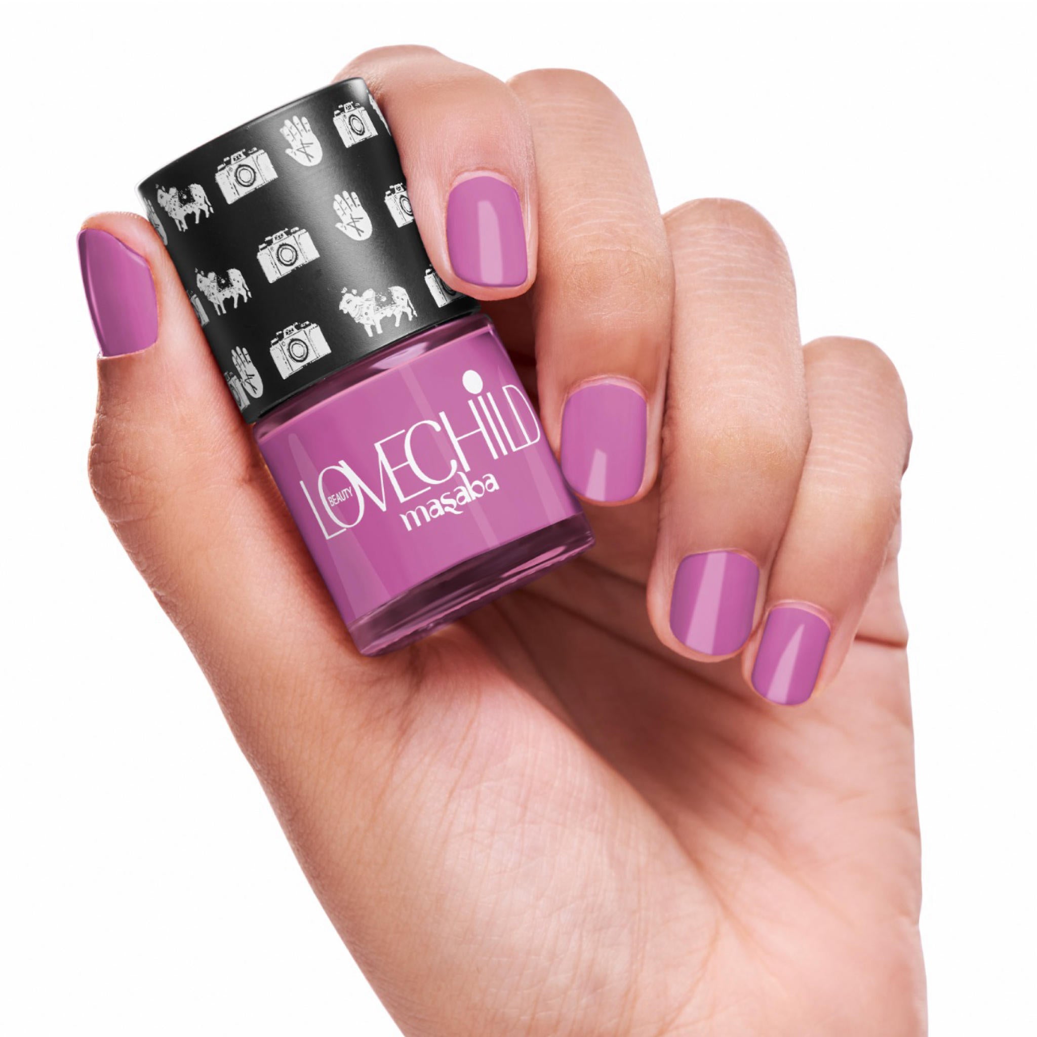 LoveChild Masaba -  Laila | Breathable Magenta Glossy Nail Paint, 8ml