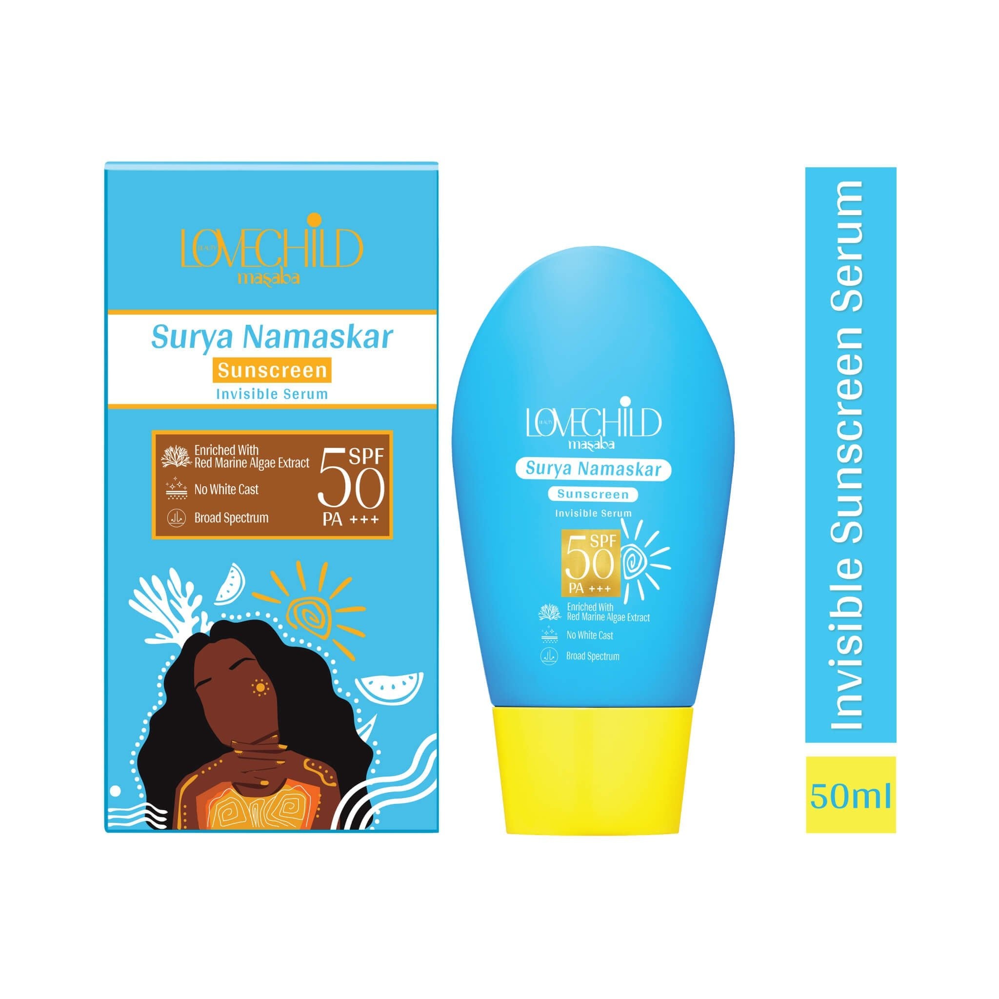 Surya Namaskar Sunscreen Invisible Serum, SPF 50 PA+++