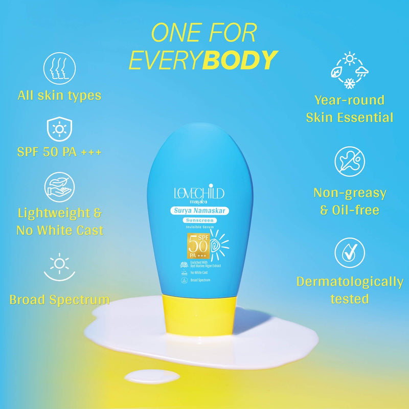 LoveChild Masaba - Surya Namaskar SPF 50 PA+++ Invisible Sunscreen Serum (Pack of 2)
