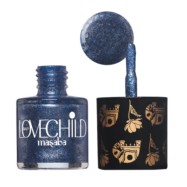 LoveChild Masaba - Bijlee | Blue Shimmer Nail Paint, 8ml