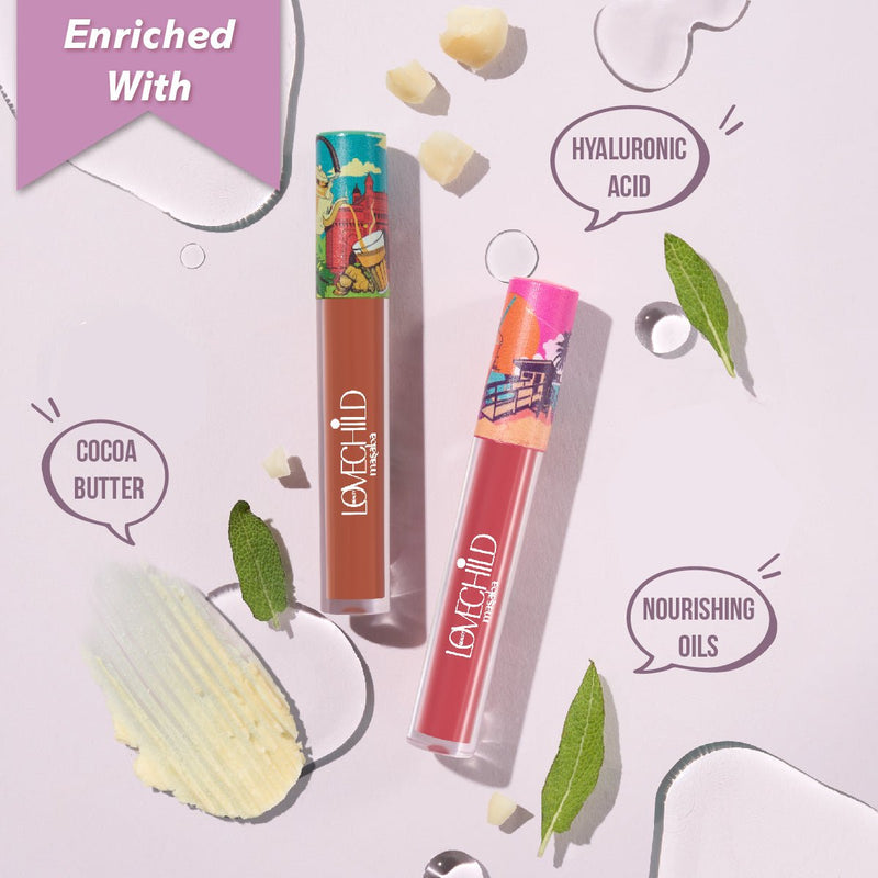 LoveChild Masaba -  Gulabi Rum Punch | Lush-Matte Pink Lip Crème, 3ml