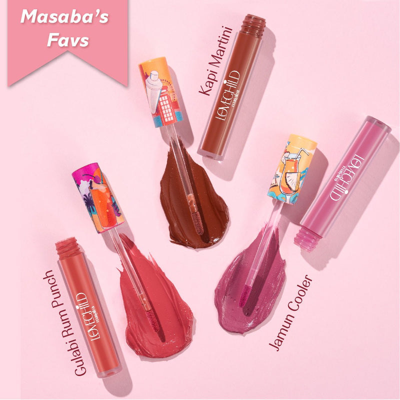 LoveChild Masaba -  Gulabi Rum Punch | Lush-Matte Pink Lip Crème, 3ml