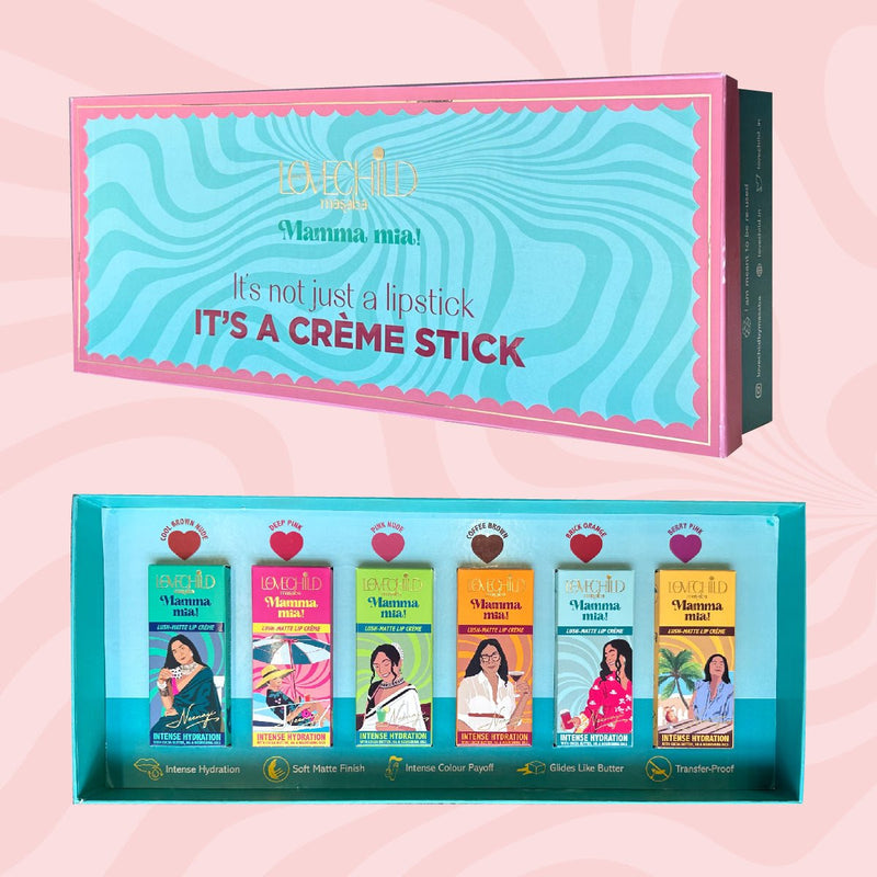LoveChild Masaba - Have 'em all - Mamma Mia! | Lip Creme Combo of 6 Shades