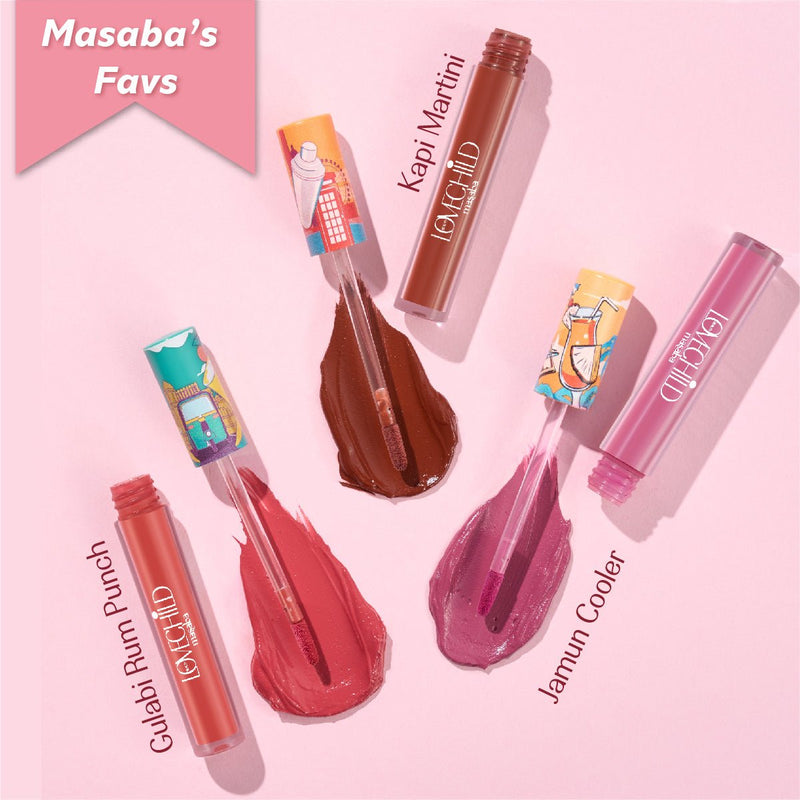 LoveChild Masaba -  Kokum Panna | Lush-Matte Red Lip Crème, 3ml