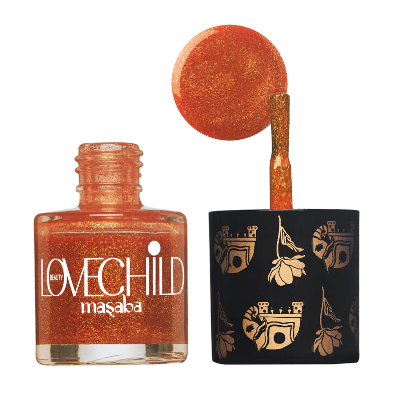 LoveChild Masaba - Thumakda | Peach Shimmer Nail Paint, 8ml